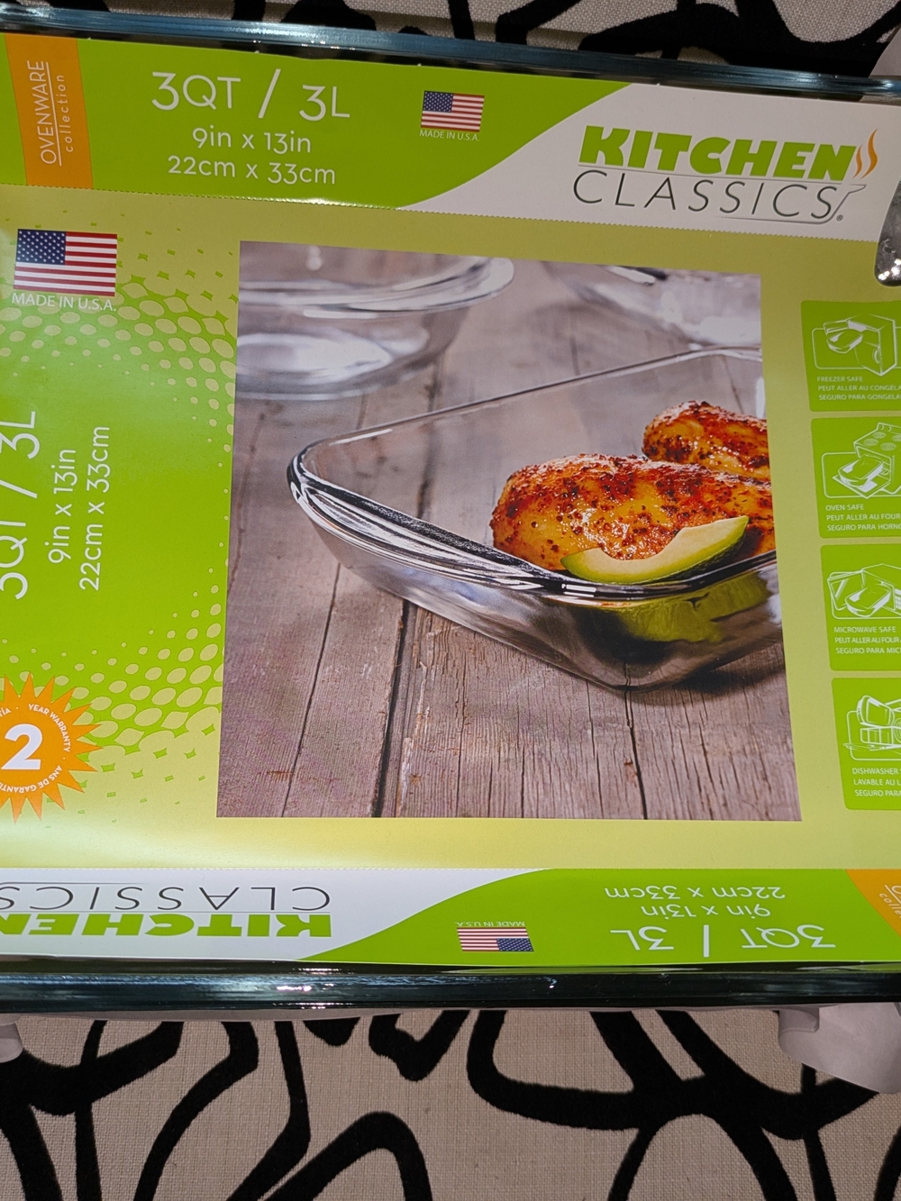 Clear Glass 3QT Bakeware Dish